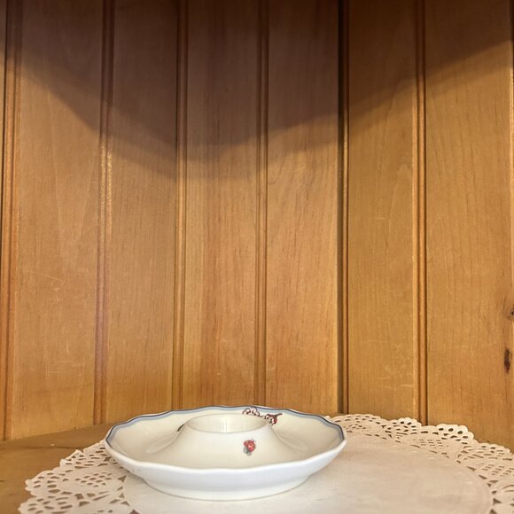 Hutschenreuther German Porcelain Egg Cup Saucer Combo Dish Garden of Eden - Picture 4 of 4